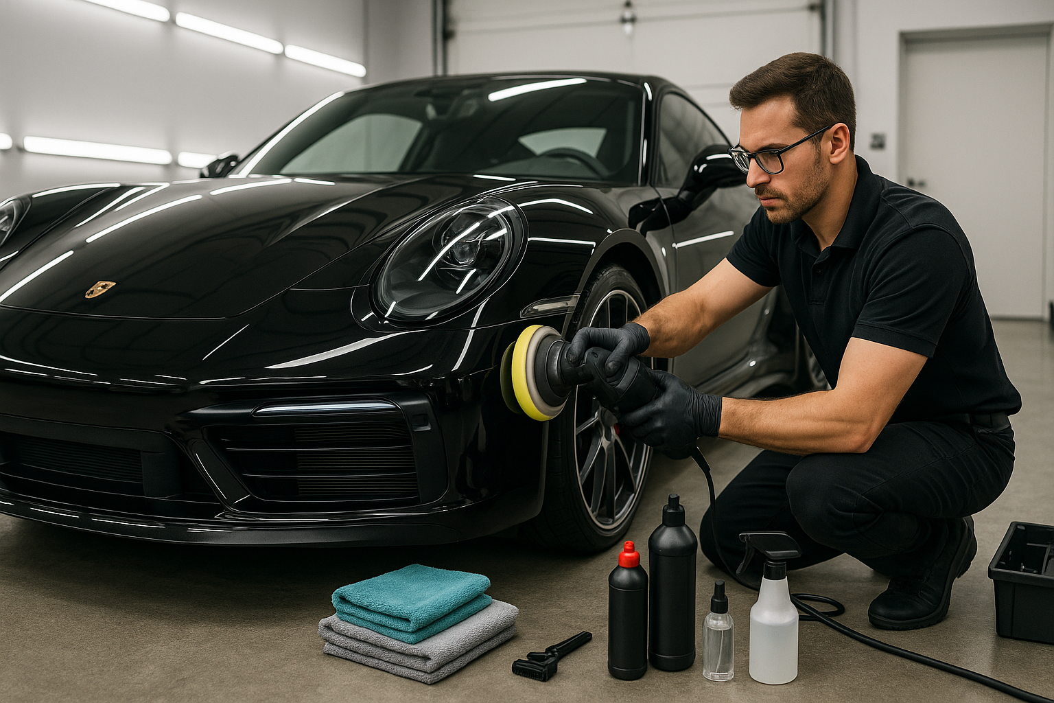 AUTO DETAILING A SPORT CAR