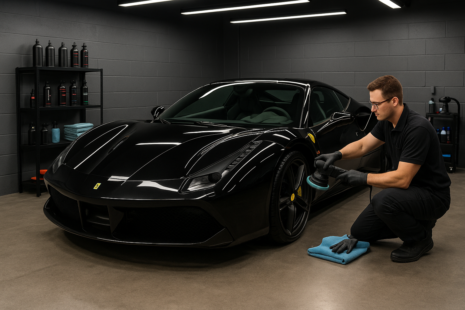 AUTO DETAILING WITH LUXURY CAR 